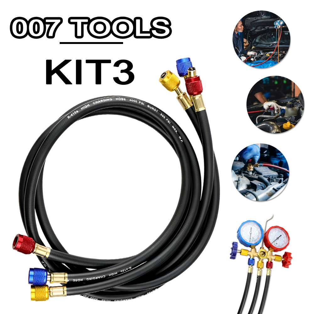 Kit 3 Mangueira Manifold Ar Condicionado R22 R134a R410a 800/4000psi 1m