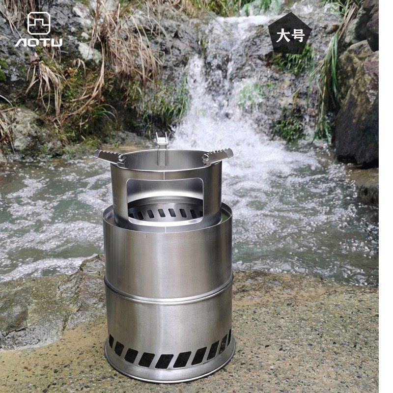 Grande fogão a lenha ao ar livre portátil fogão a vaporização a lenha piquenique churrasco fogão dobrável à prova de ven