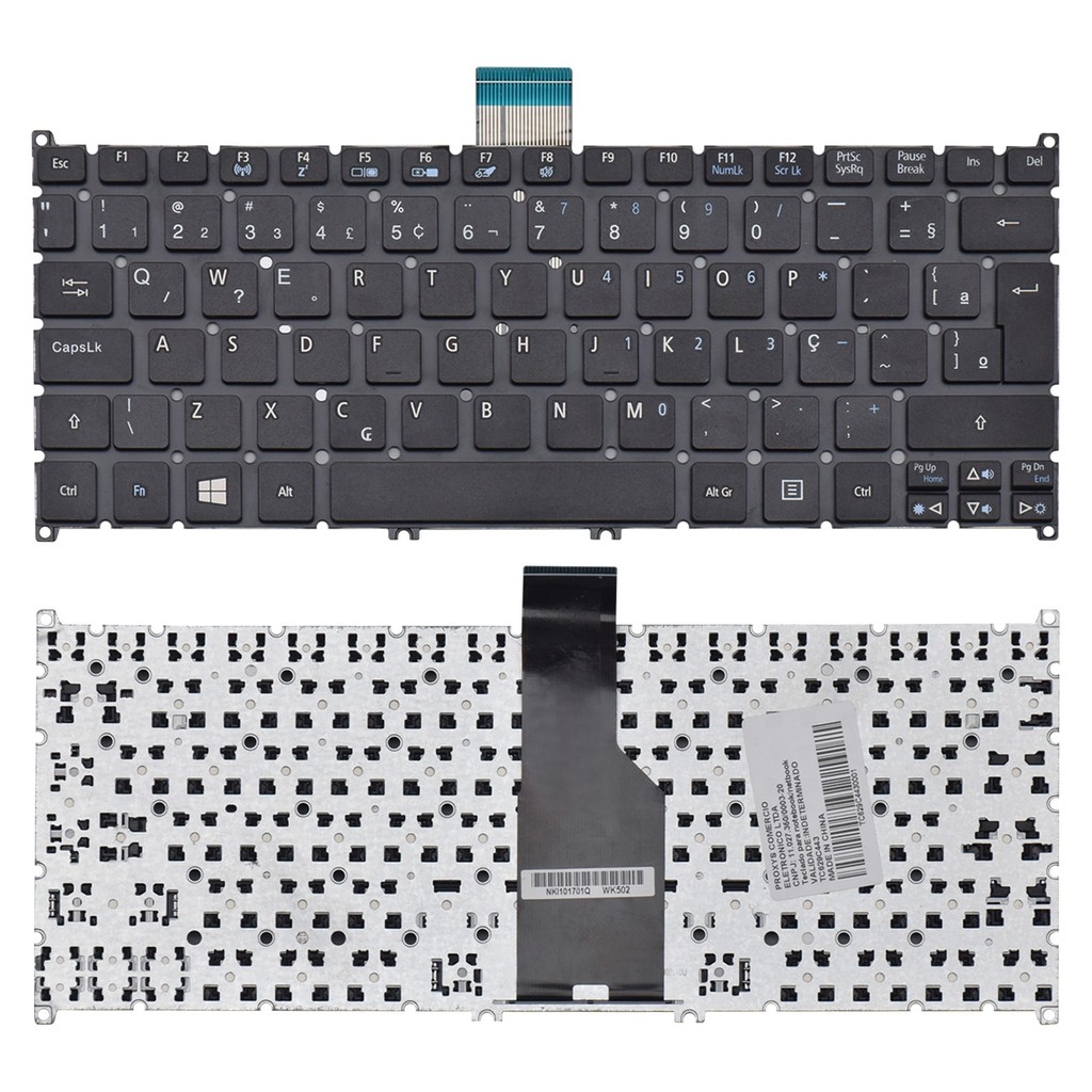 Teclado para Notebook Acer Aspire V5-123-3824 V5-171-6406 V5-171-6878 em Oferta na Shopee