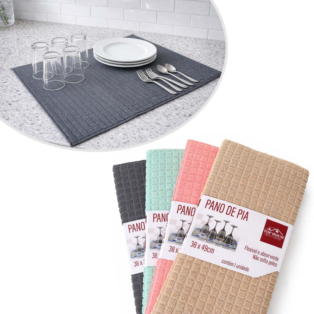 Tapete Aparador Escorredor de Louça Pano Microfibra 38x49cm em Oferta na Shopee