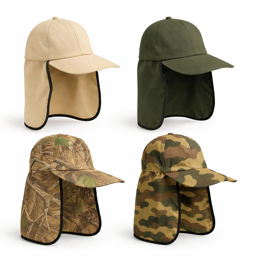 Bone Com Protetor De Nuca Proteção Solar Camuflado Para Pescador Camping Acampar