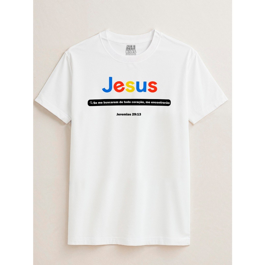 Camisa Gospel Unissex 2 ao 16 anos Jesus Site Juvenil e Infantil 100% Algodão