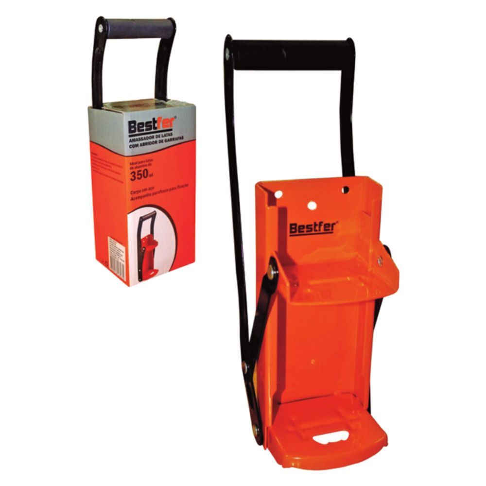 Amassador De Latas E Abridor De Garrafas Em Aço Reforçado em Oferta na Shopee