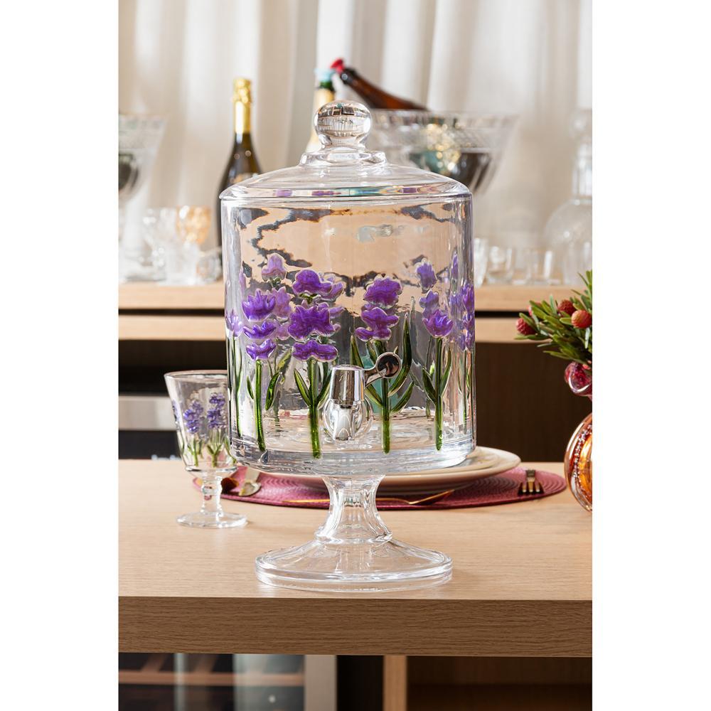 Suqueira Pé Tampa Redonda Lavanda Hand Painting 4,5l Cristal em Oferta na Shopee
