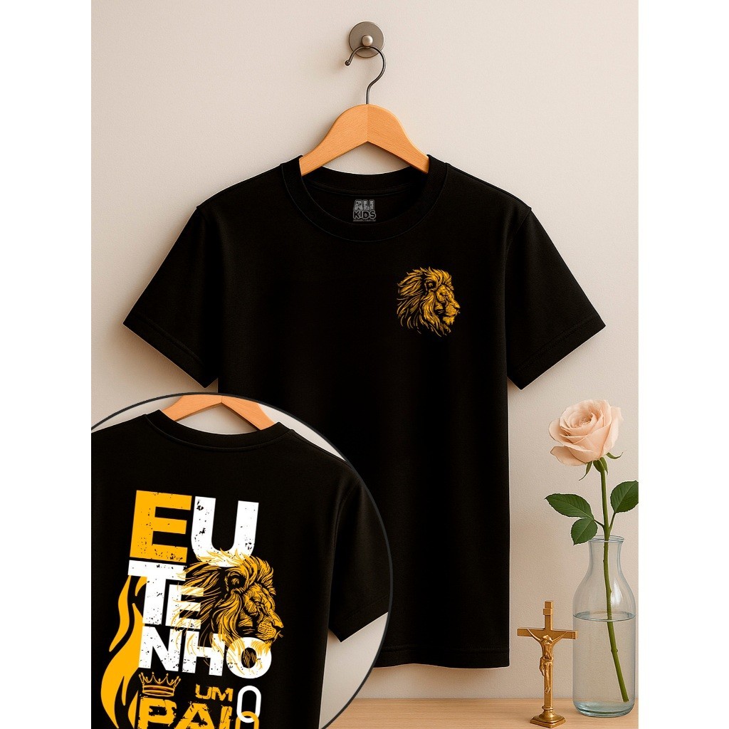 Camiseta Algodão Juvenil e Infantil Unissex Gospel Jesus Eu tenho um PAI Abençoado Menino Menina 100% algodão