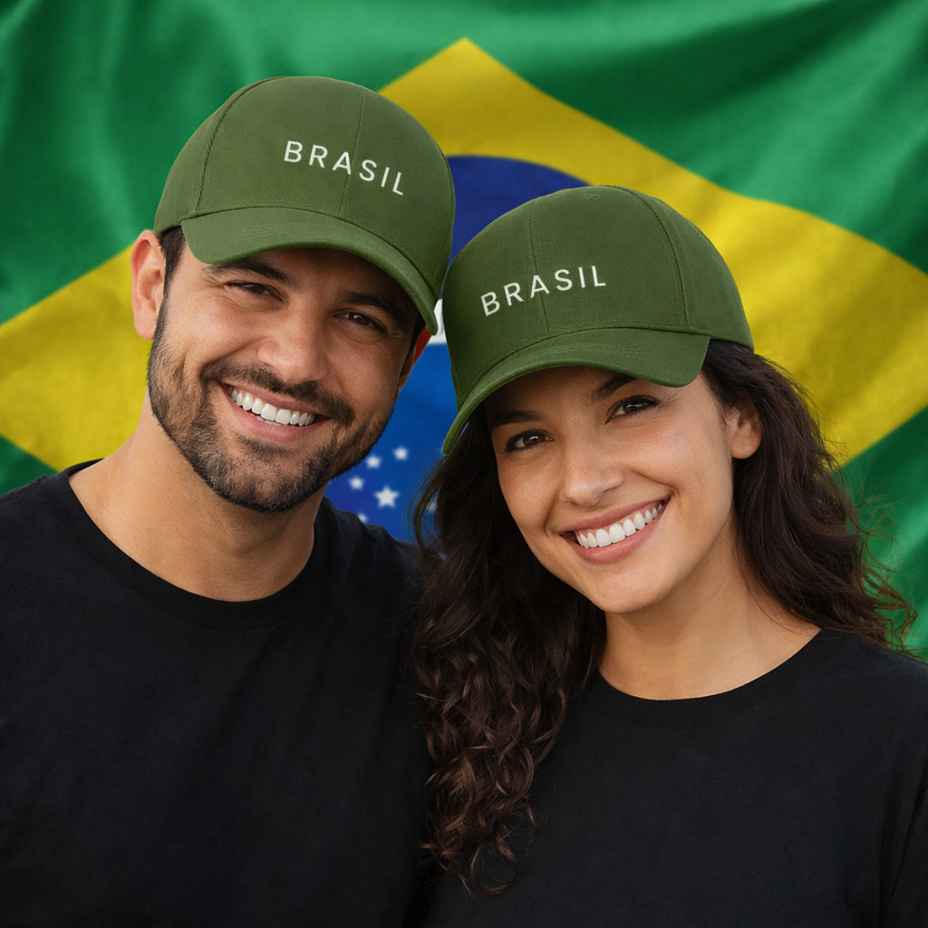 Boné Brasil Seleção Brasileira de Futebol Estampado Várias Cores Com Regulágem