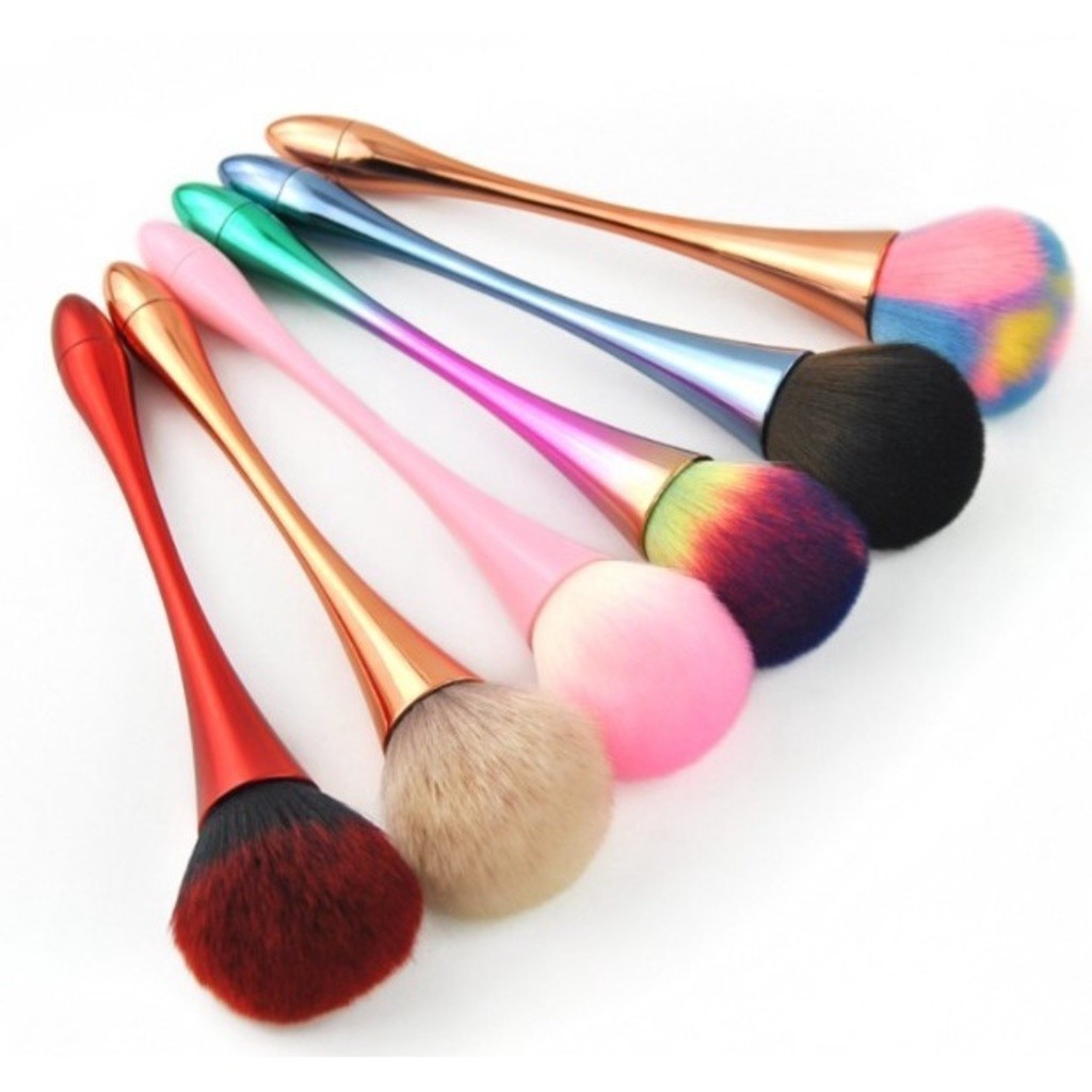 GGUAN Pincel Largo Ouro Rosa para Base Pó Blush Ferramenta de Maquiagem Profissional Muito Macio em Oferta na Shopee