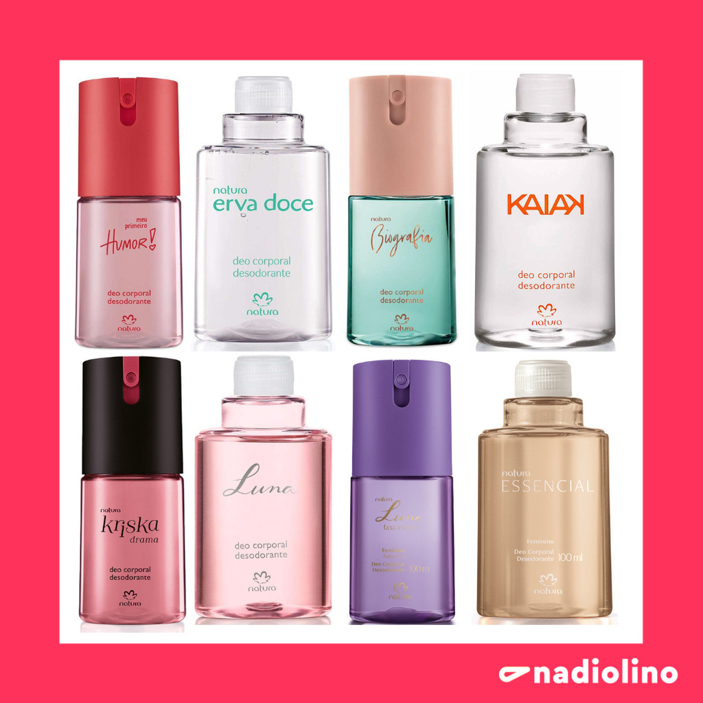 Desodorante Spray Deo Corporal Feminino Natura - 100ml - Biografia, Essencial, Humor, Ilía, Kaiak, Kriska, Luna