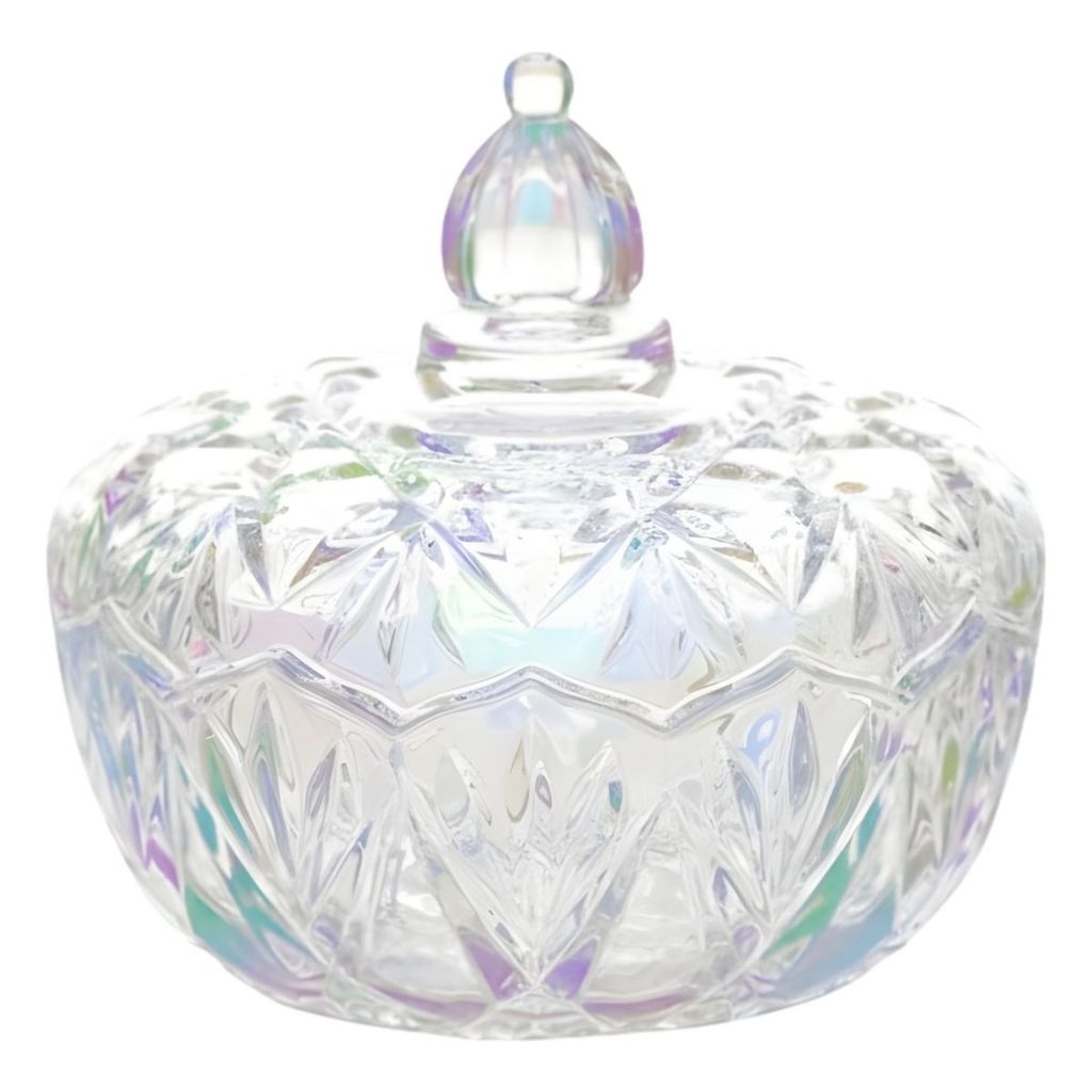 Bomboniere Baleiro De Vidro Madri Furta Cor 700 Ml P/ Doces Potiche Decorativo Com Tampa Em Casa Tem
