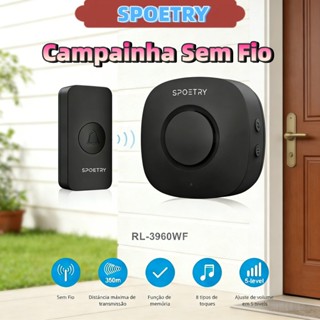 Campainha Sem Fio Bivolt A Prova D'água Longo Alcance 350m Residencial Comercial em Oferta na Shopee