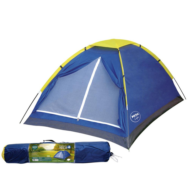 Barraca Iglu Mor 4 Pessoas Azul 9035 Camping Praia Mosquiteiro Piso Reforçado Fácil Montar