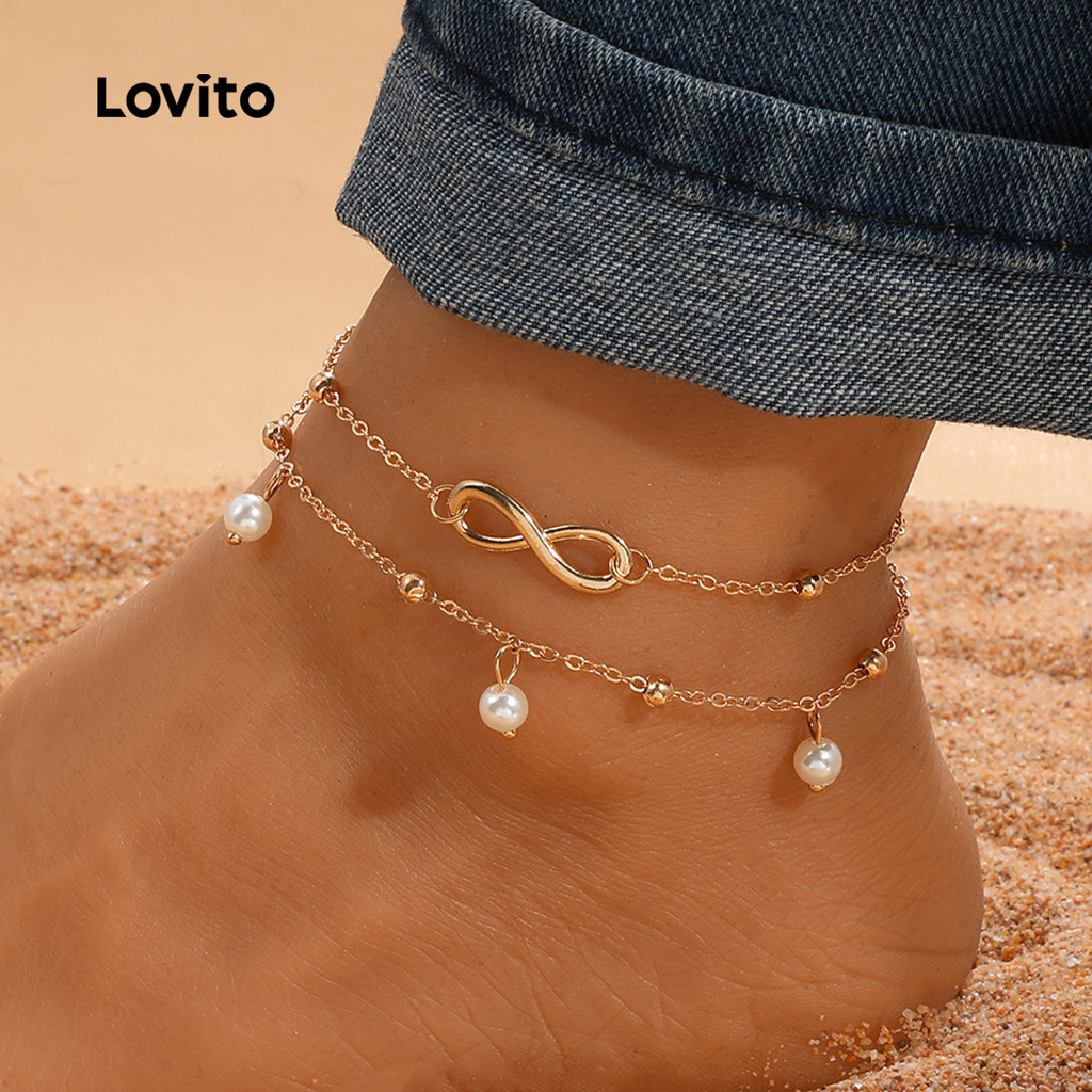 Lovito Pérolas Casuais Tornozeleira LFA111159 em Oferta na Shopee