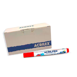 Caneta para tecido Acrilpen Vermelha 507 com 6 unid Acrilex