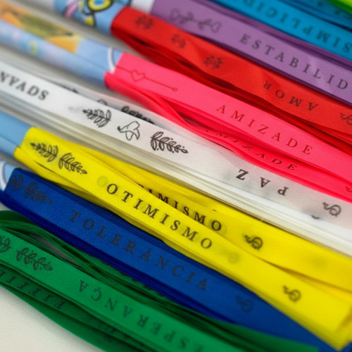 100 Pulseira Virtudes Desejos Intenções Otimismo Fitinhas Coloridas em Oferta na Shopee