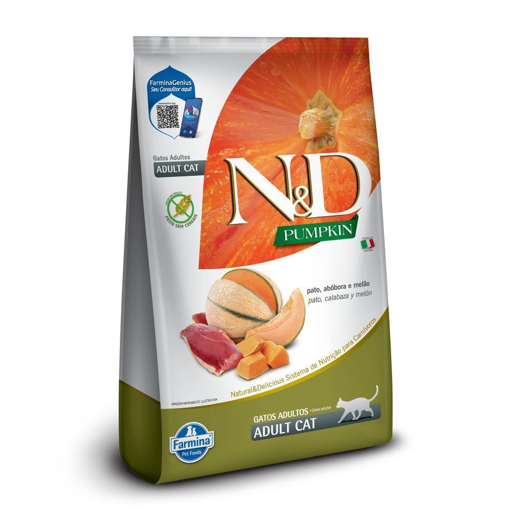 Gatos Adultos de Todas as Raças Sabor Pato, Abóbora e Melão 400g N&D Pumpkin