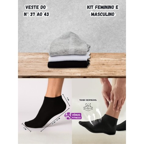 Meia Masculina Cano Curto 3 a 12 pares para escola trabalho passeio em algodão modelo unissex em Oferta na Shopee
