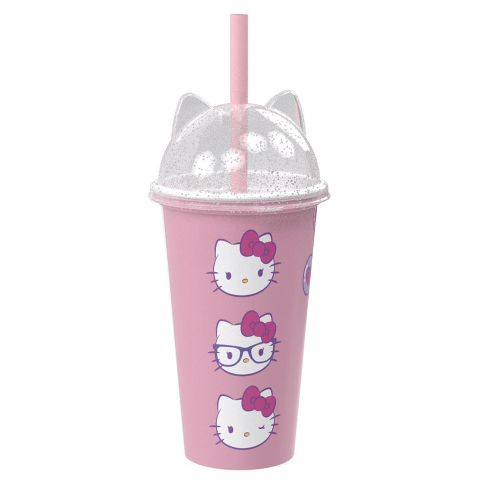 Copo Hello Kitty Tampa Orelhinha Lúdica 3D Canudo Plasútil em Oferta na Shopee
