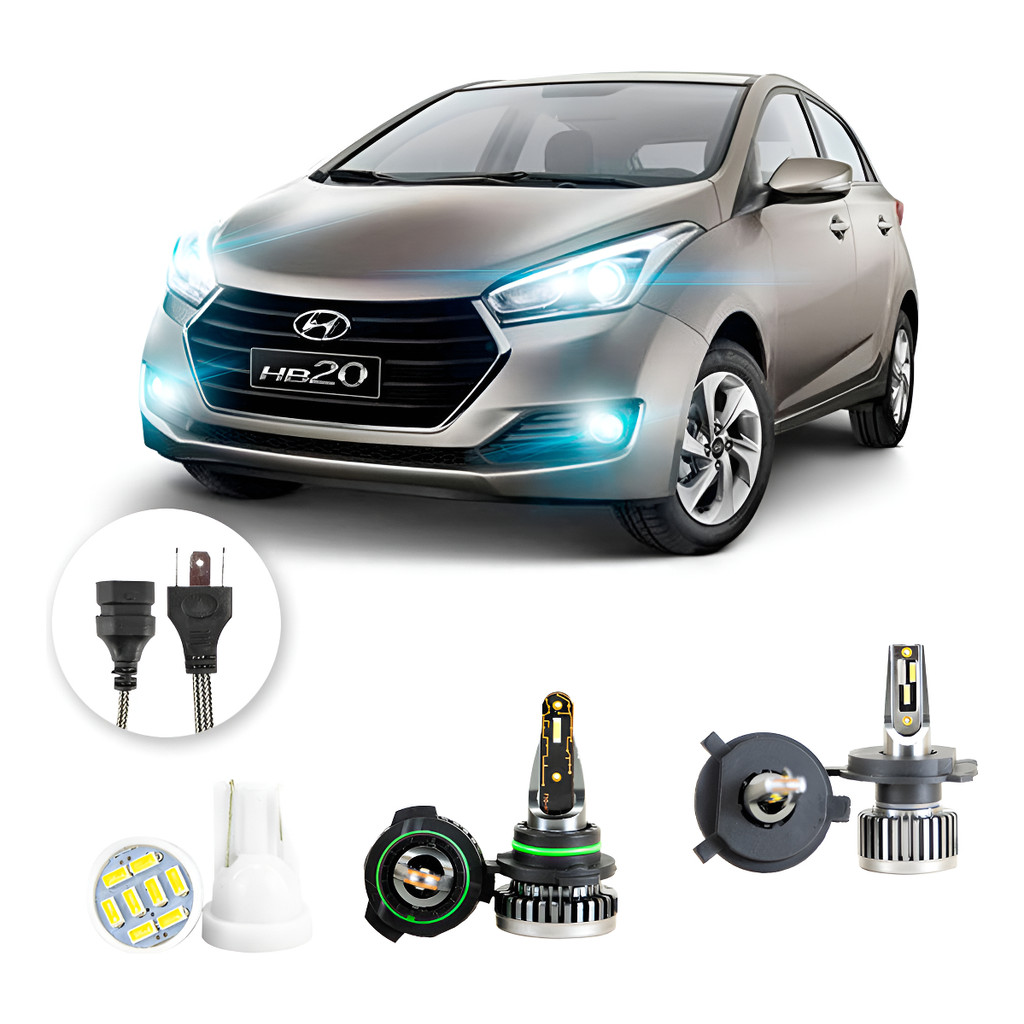 Kit Ultra Led Nano Hyundai Hb20 2016 A 2019 H4 Hb4 30000lm em Oferta na Shopee