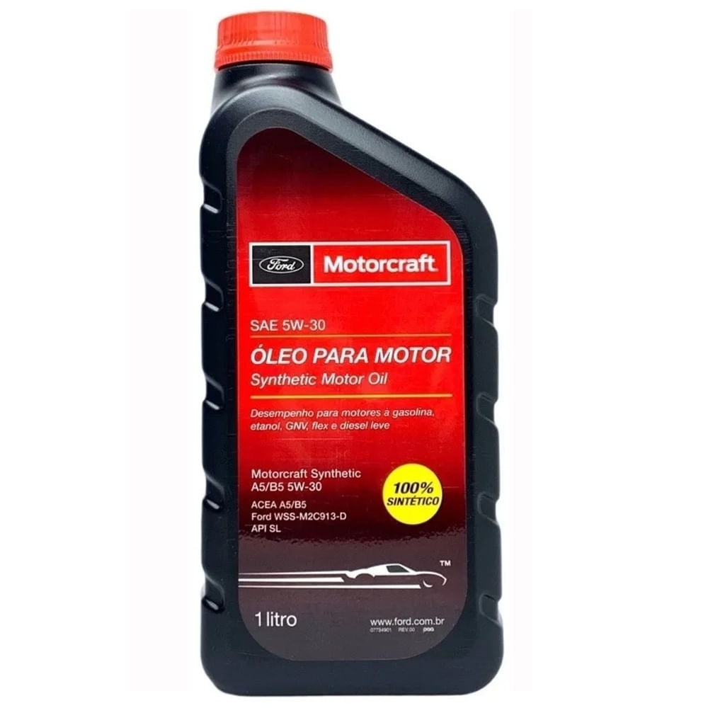Óleo Lubrificante do Motor Motorcraft 5W30 API SL 100% Sintético Motores Gasolina,Alcool,GNV, Flex e Diesel Leve. 1L