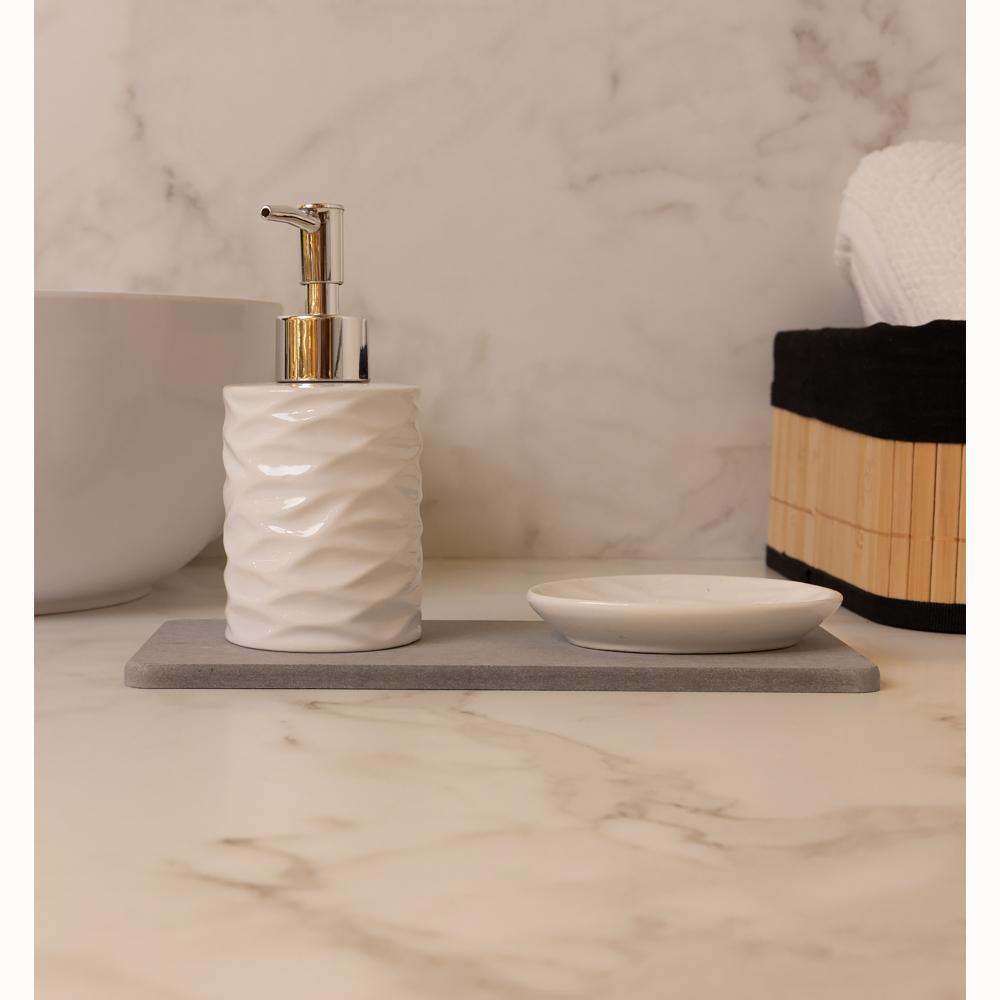 Bandeja Retangular Absorvente para Pia 25cm Cinza Diatomita em Oferta na Shopee