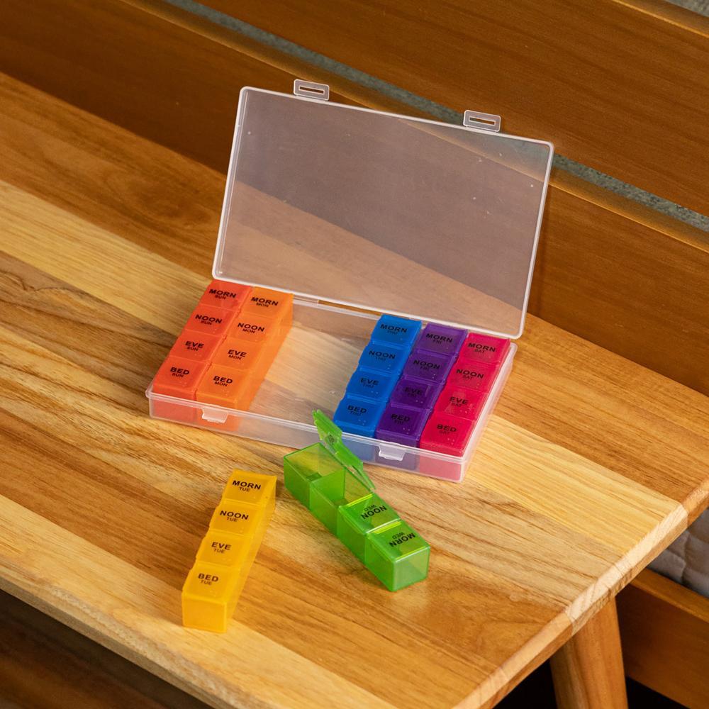 Porta Comprimidos Semanal Diário Lyor 17,5cm Colorido Plásti em Oferta na Shopee
