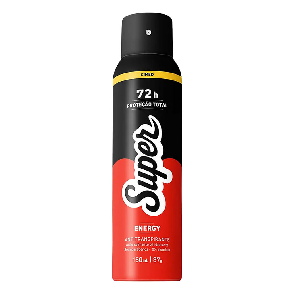 Desodorante Super Energy 72h Aerossol Antitranspirante 150ml em Oferta na Shopee