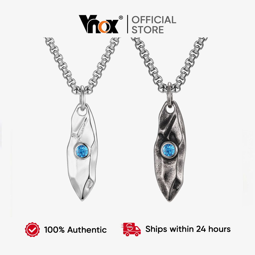 Colar De Pedra Dos Desejos Vnox Para Homens E Meninos , Colares Com Pingente Da Sorte Azul Moda , Presente De Aniversári em Oferta na Shopee