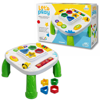 Mesinha Didática Infantil Educativa Sensorial Mesa Divertida Atividades Interativas Formas Encaixar em Oferta na Shopee