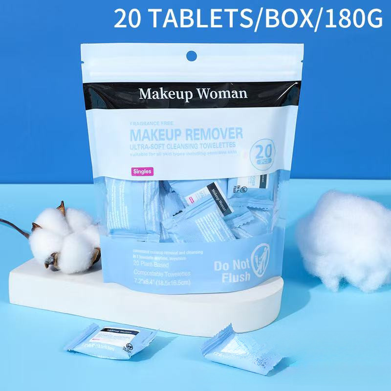 Lenços demaquilantes por atacado, pacote de peça única, mini toalhas, saco de 20 peças, direto da fábrica em Oferta na Shopee