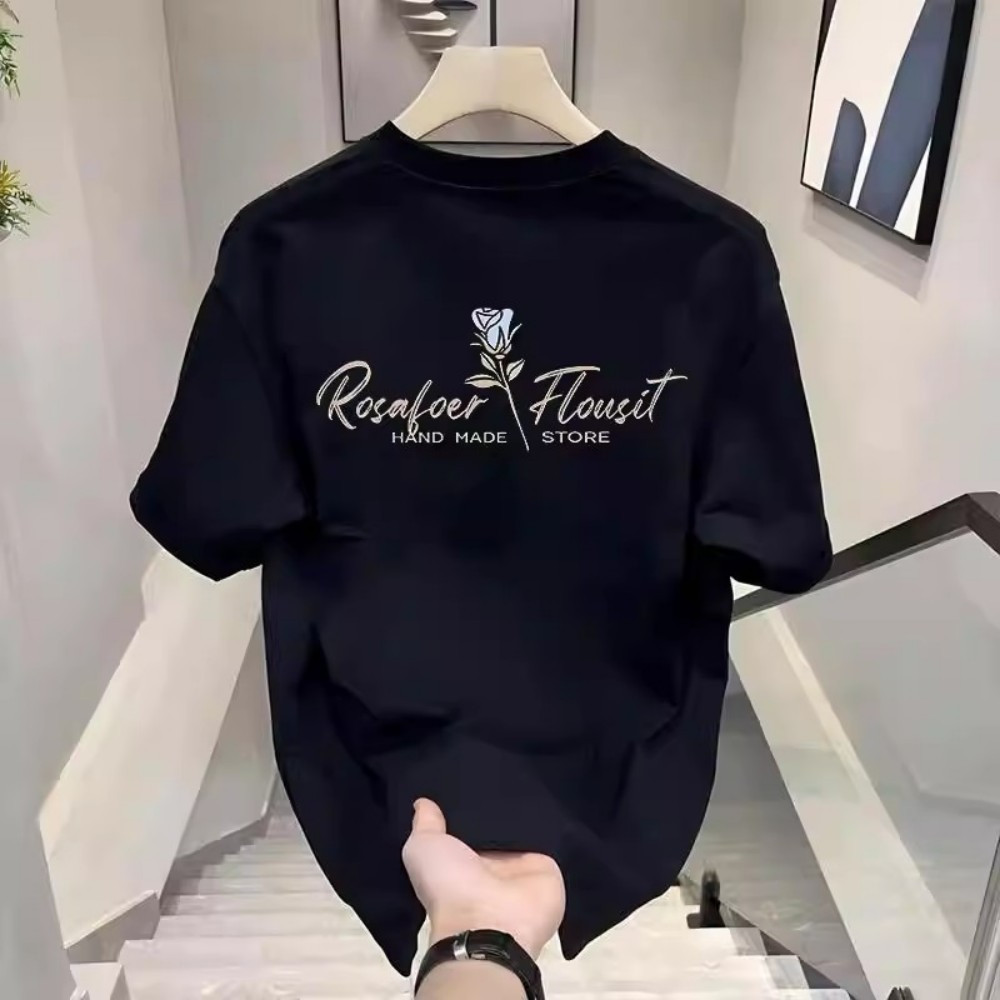 [Camiseta Premium em Algodão Puro]GXG Camiseta estampada de estilo simples, gola redonda, tamanho grande, unissex.