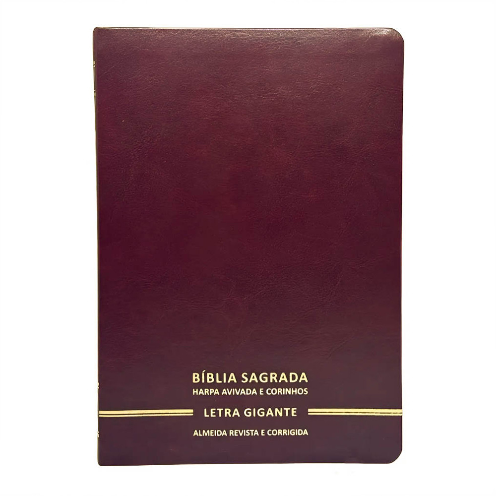 Bíblia Sagrada | Letra Gigante | ARC | C/ Harpa e Corinhos | Capa Premium Luxo Minimalista Bordô