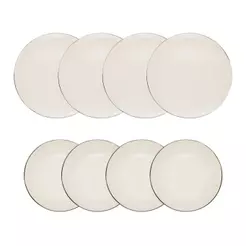 Conjunto de Pratos 8 Peças Oxford Unni Café Coado