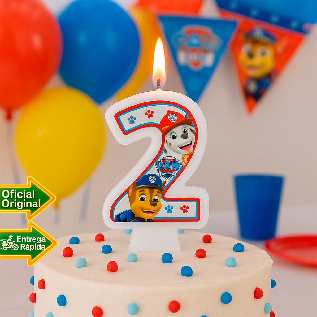 Vela Número 2 festa Patrulha Canina decoração Mais Resistente em Oferta na Shopee
