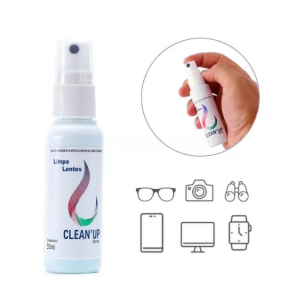 Limpa Lentes e Telas Clean Up 25ml Óculos Tv LCD Plasma Celular