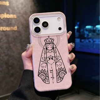 Capa Para iPhone 17 Pro Max 13 11 16 15 14 12 11 Xs Max Plus Air XR Nossa Senhora Capinha Glitter Bling Capas em Oferta na Shopee