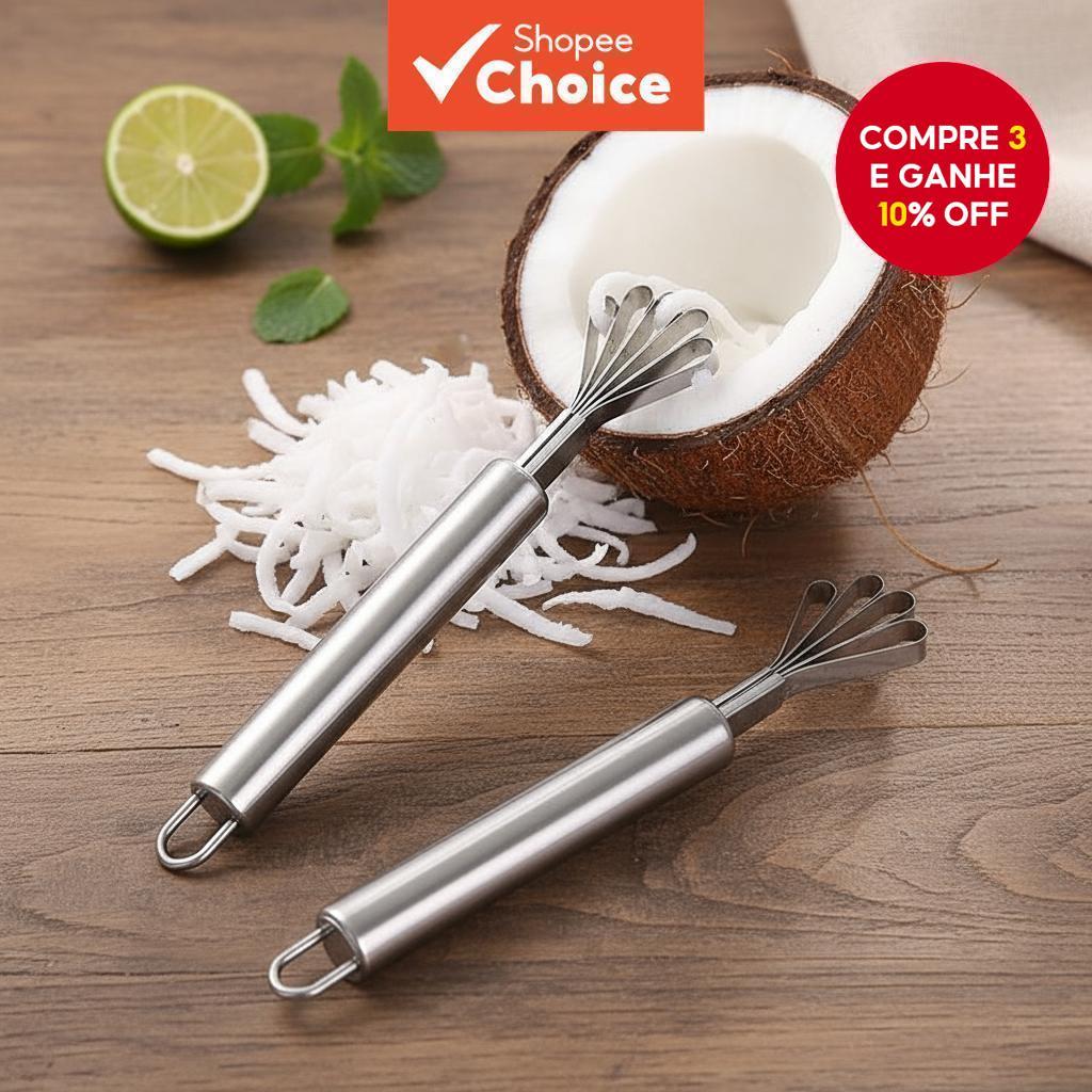 Raspador de coco de aço inoxidável, raspador de coco, ralador de batata, ralador de escamas de peixe, 1 item de