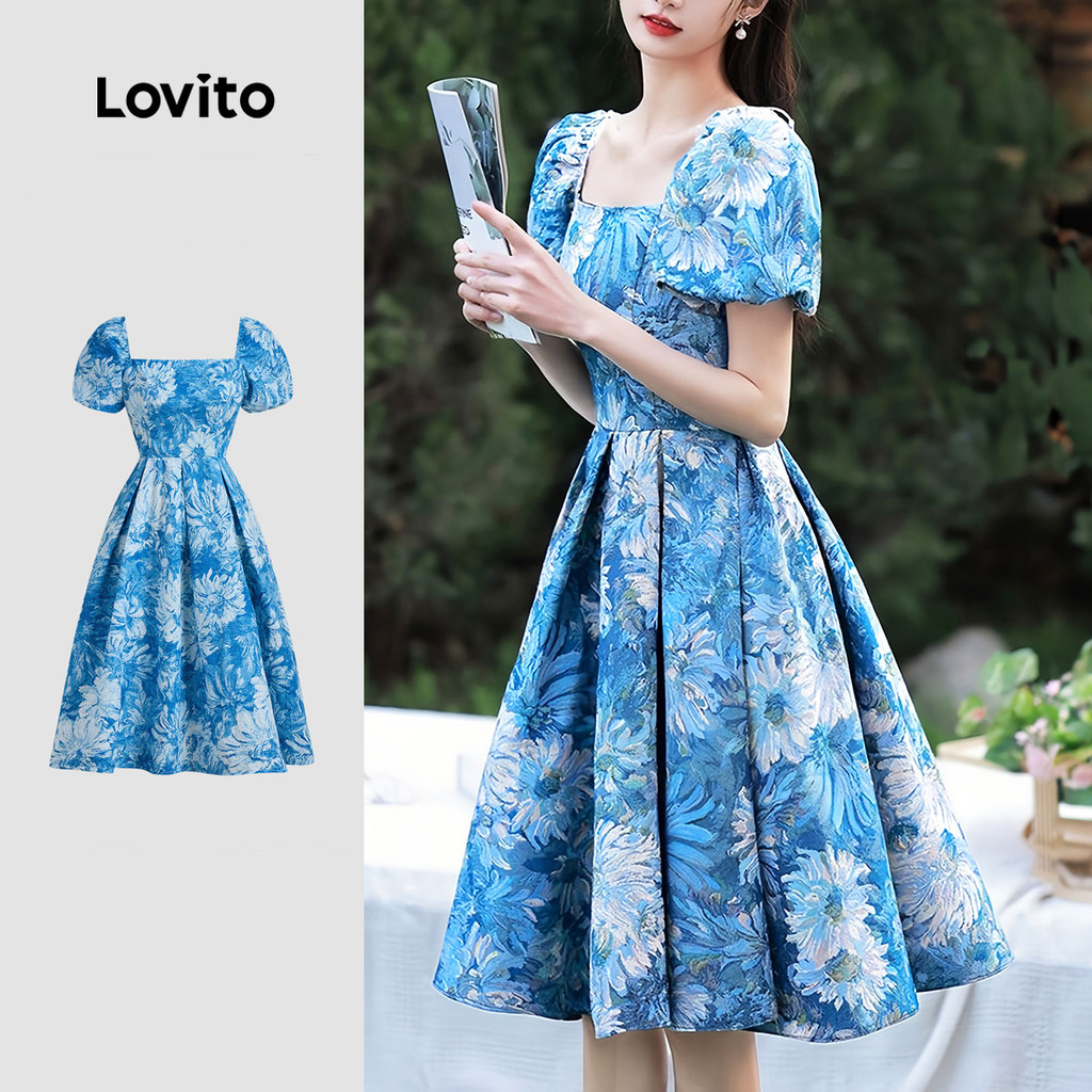 Lovito Vestido Casual com Zíper, Macio e Confortável para Primavera/verão para mulheres LB135LD366