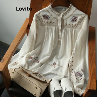 Lovito Blusa Elegante Ditsy Floral Flowers Blusa Para Mulheres LNL63365 em Oferta na Shopee