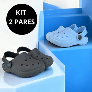 Kit 2 Pares Sandália Papete Infantil Menino Liso Confortável em Oferta na Shopee