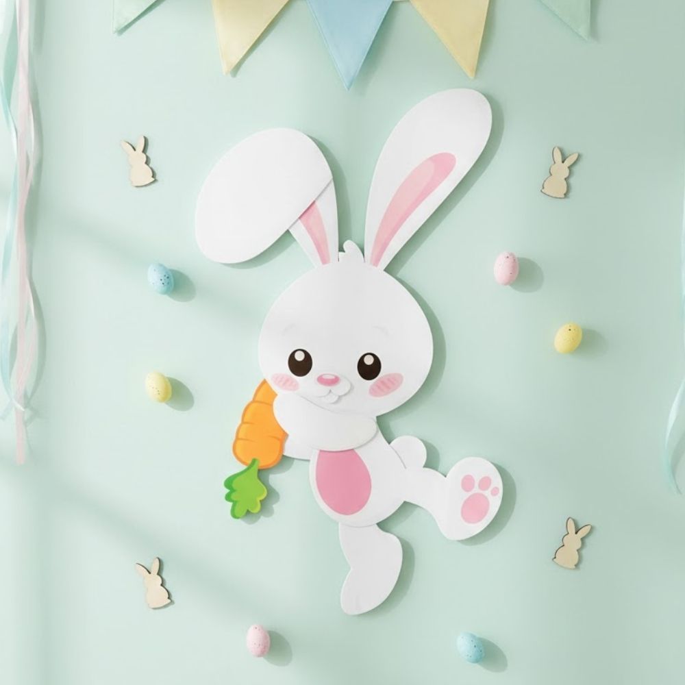 Painel Decorativo de Páscoa - Coelhinho com Cenoura - 34x53cm - 1 unidade - Piffer - Rizzo