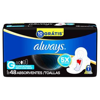 Absorvente Always Noturno Seca G com Abas 48 Unidades em Oferta na Shopee