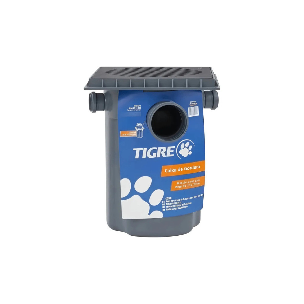 Caixa De Gordura Com Cesta De Limpeza 100mm Tigre em Oferta na Shopee