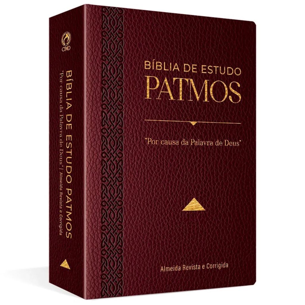 Bíblia de Estudo Patmos Grande | Capa Luxo Vinho | ARC | CPAD