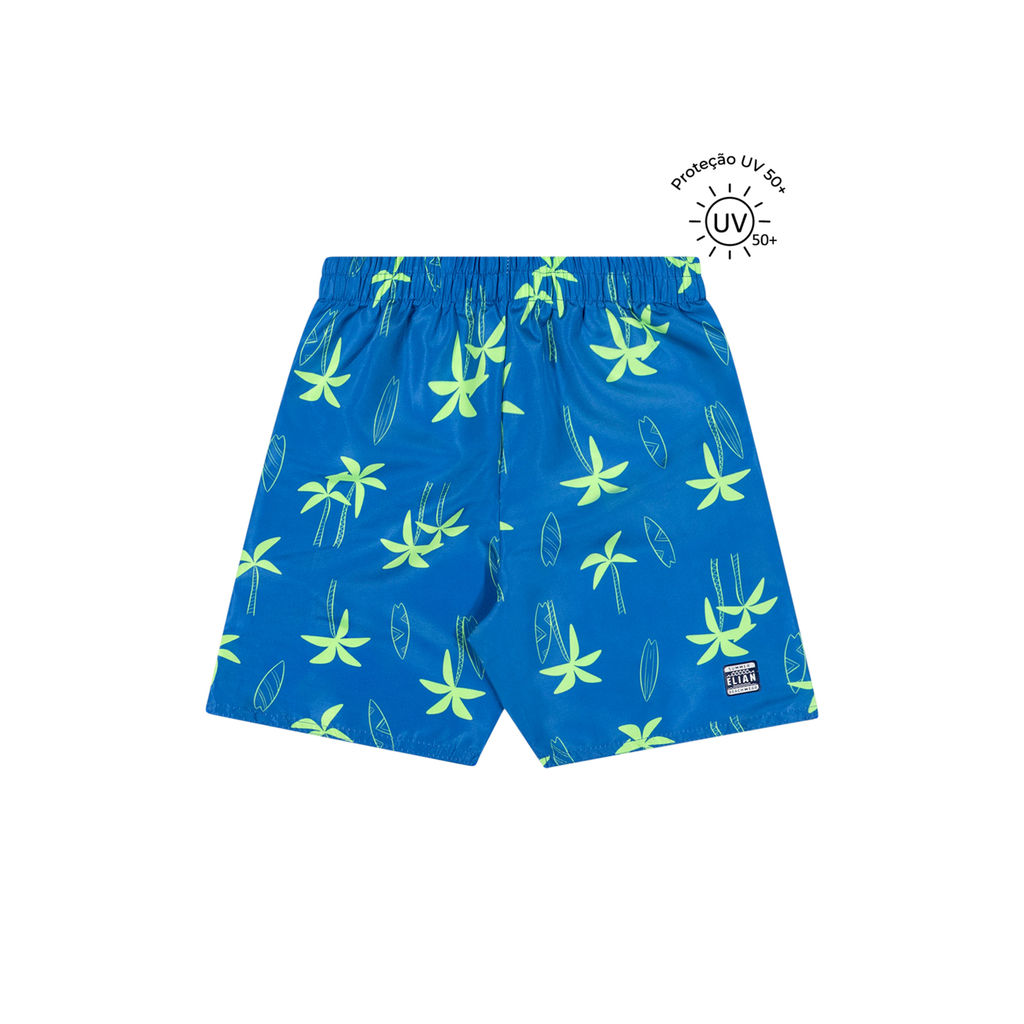 Bermuda Tactel Infantil Menino Proteção UV Elian Azul