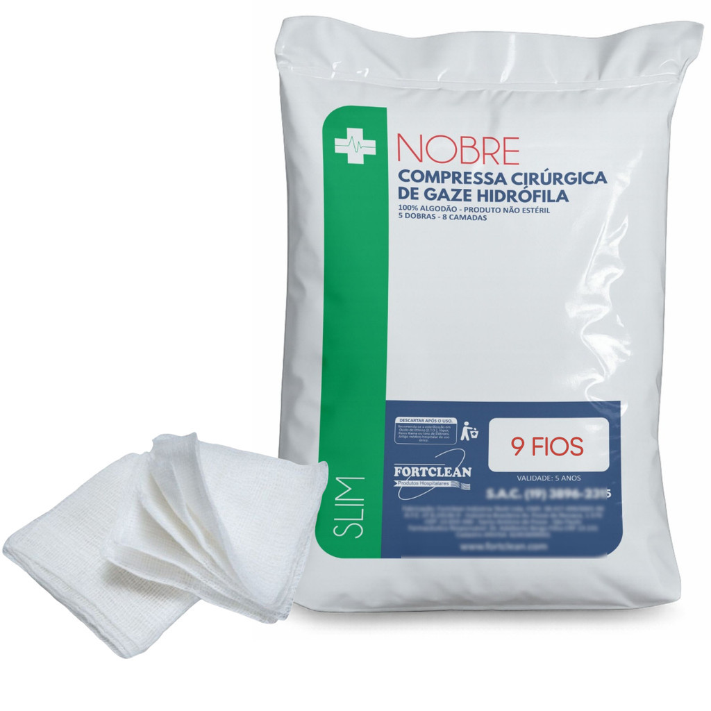 Gaze não estéril pacote 9 fios compressas de gaze hidrófila algodanada para proteção de machucado
