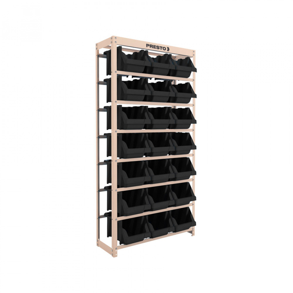 Estante metálica com 21 gavetas n° 7 preta - Presto