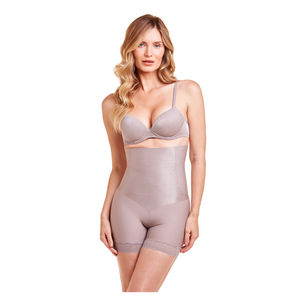 Cinta Bermuda Modeladora Boxer Lace Efeito Levanta Bumbum Alta Compressão Reduz Medidas Plié Shades