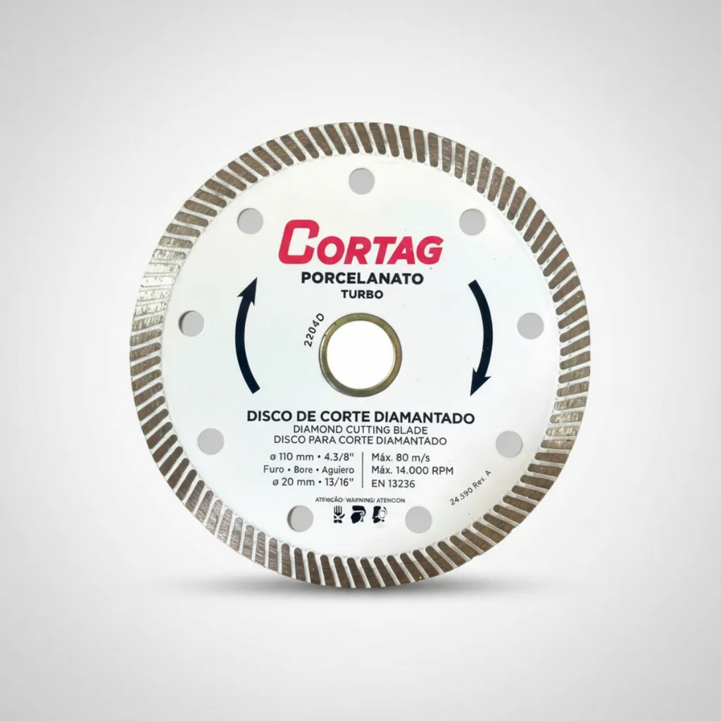 Disco Turbo Diamantado Porcelanato Fino 110mmX20mm Cortag
