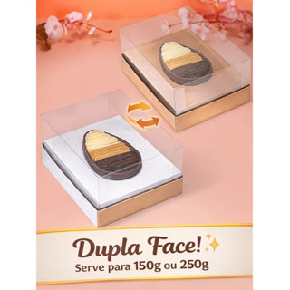 Caixa Ovo de Colher Ajustavel  5 Uni 150/250g dupla face com Tampa PET  Páscoa em Oferta na Shopee