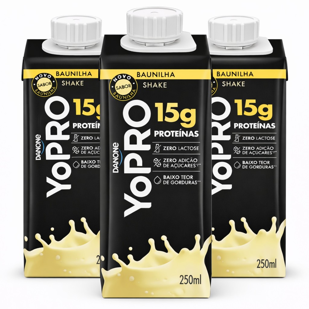 Kit 3 YOPRO Baunilha Shake 15g de Proteínas 250ml